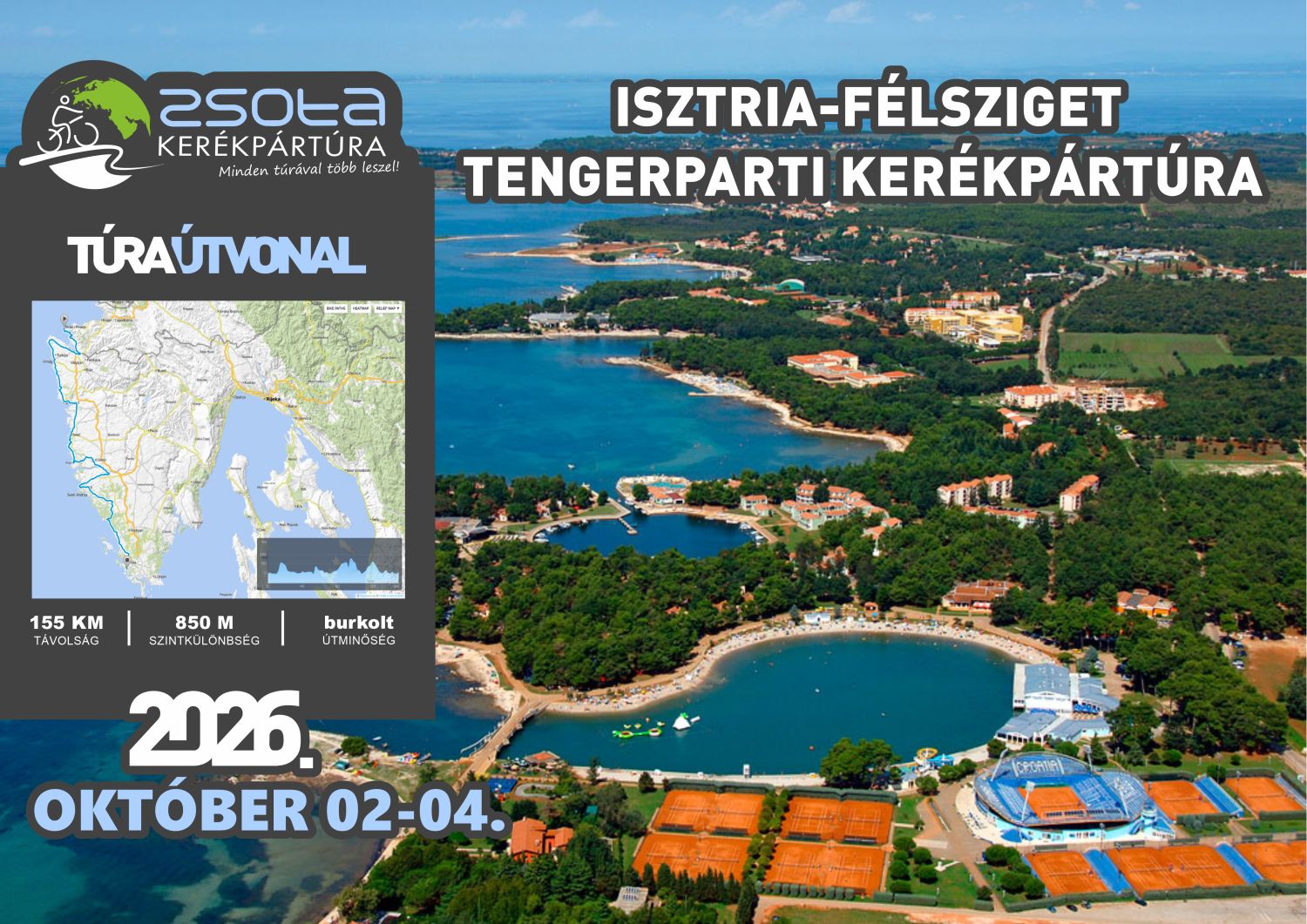 Isztria-félsziget Tengerparti Kerékpártúra Kép
