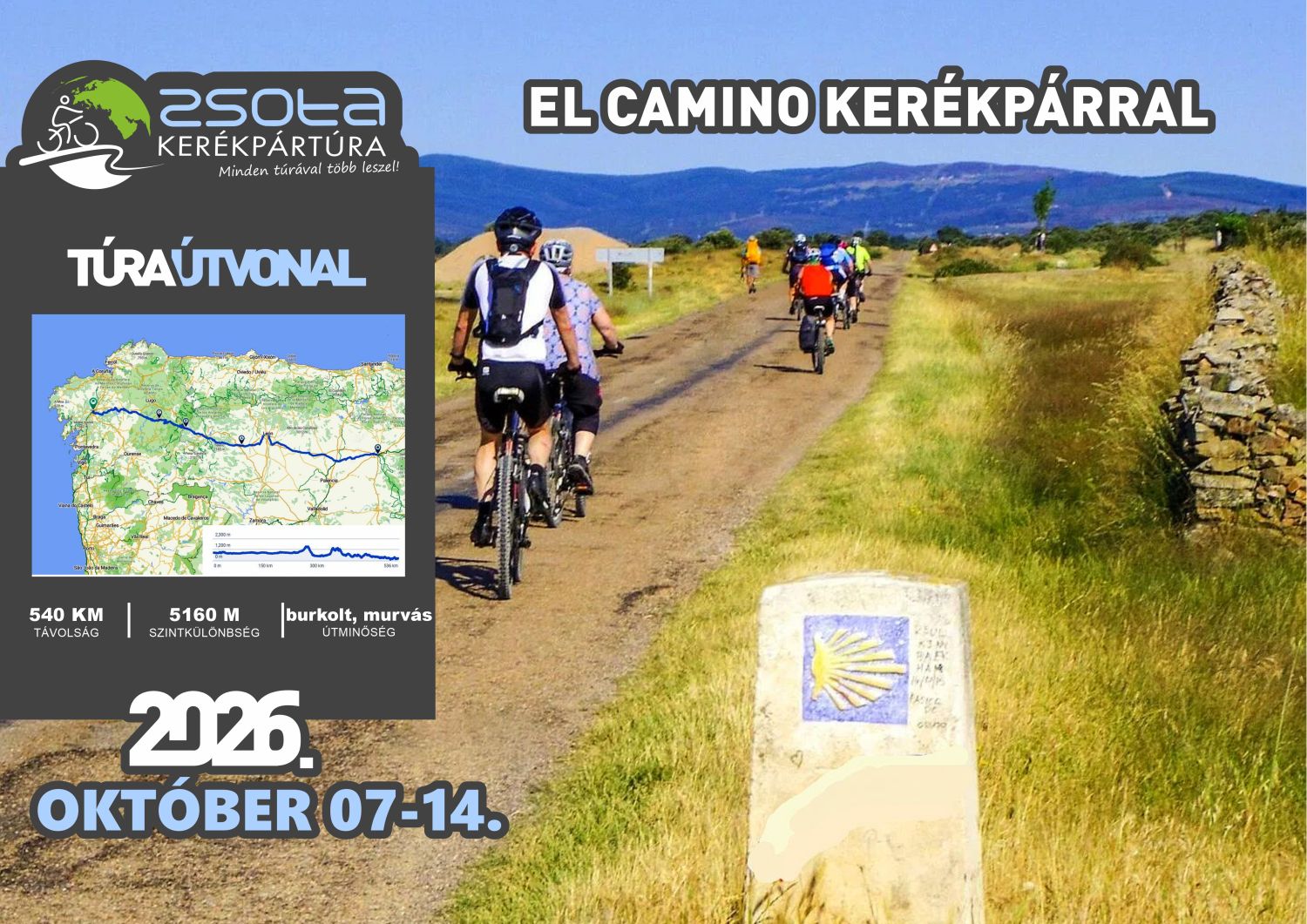 El Camino Kerékpártúra Burgos - Santiago de Compostela Kép